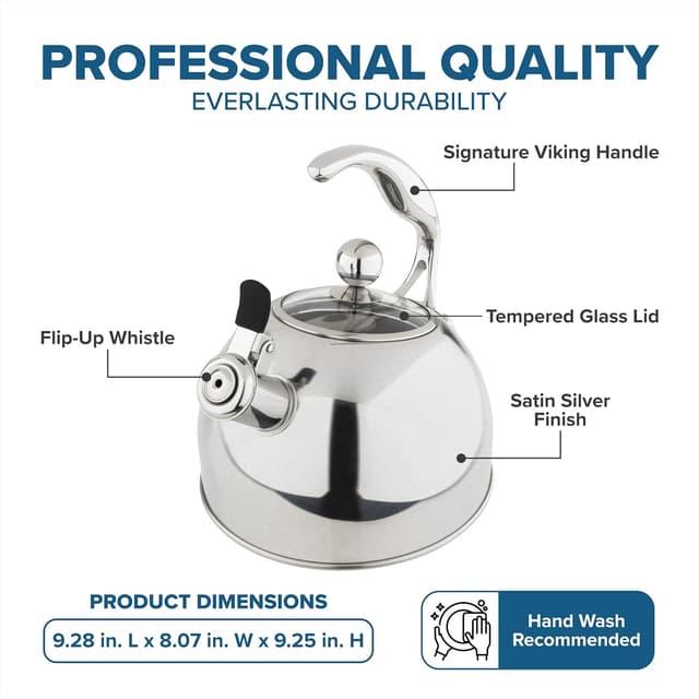Thumbnail 3 de Viking 2.6 Quart Tea Kettle, Stainless Steel
