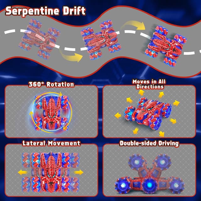 Detalle 2 de SOGAWEBB Spider Gesture Sensing 4WD RC Stunt Car (2.4GHz, USB-C Recharge)