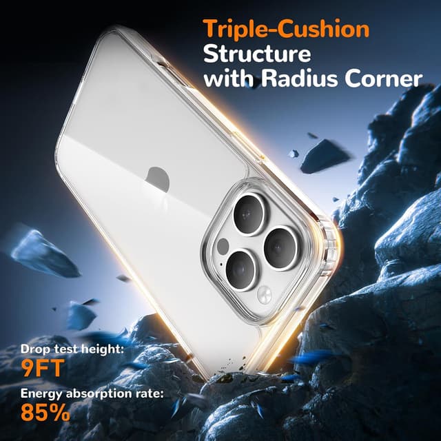 Detalle de iPhone 16 Pro Max clear TPU case