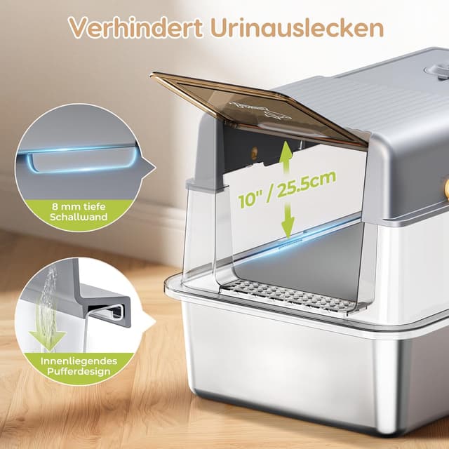 Detalle de PalNests Edelstahl-Katzentoilette 80 L 🐱