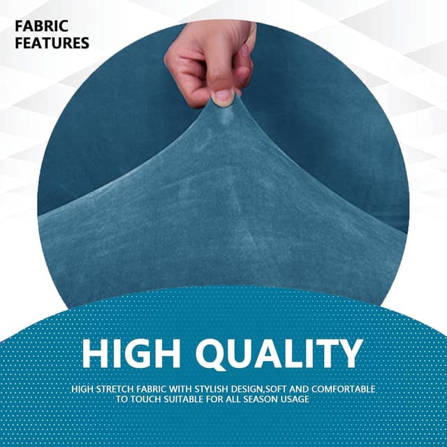 Detalle 2 de YSTELLAA Housse Velours 3 Places bleu paon