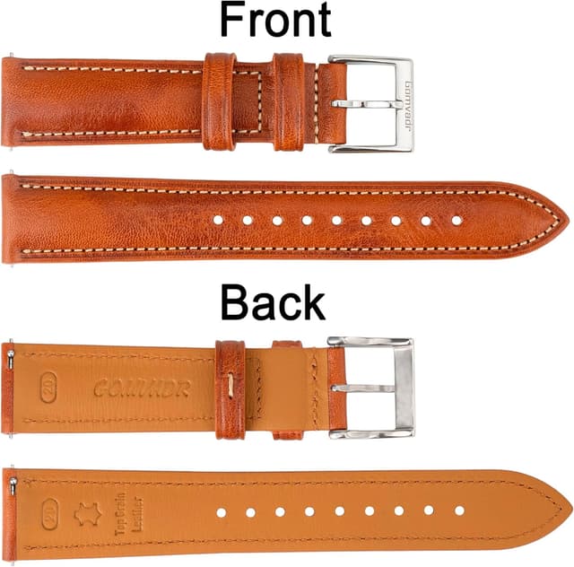 Thumbnail 6 de Gomvadr Quick-Release Leder Uhrenarmband (zweifarbig) mit Edelstahlschließe – für 18 bis 22 mm