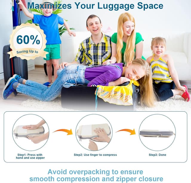 Thumbnail 1 de Cozary Organizer Valigia set di packing cubes beige per viaggio