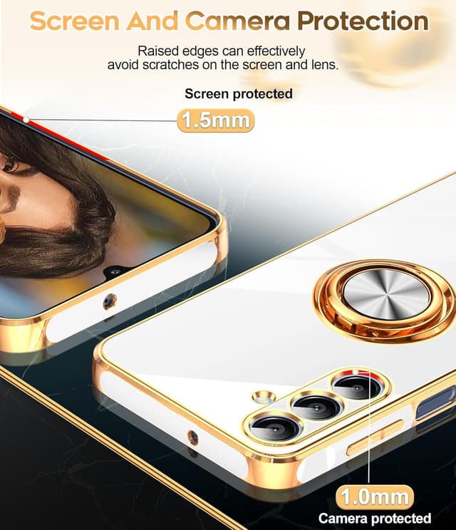 Detalle de Galaxy A16 case with ring, 2 screen protectors