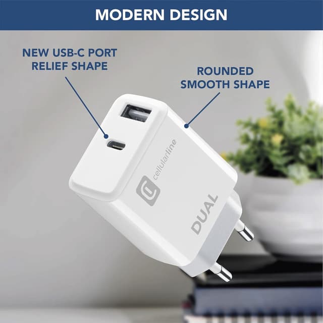 Thumbnail 4 de Cellularline | Cargador de Red 2 USB + USB-C ⚡