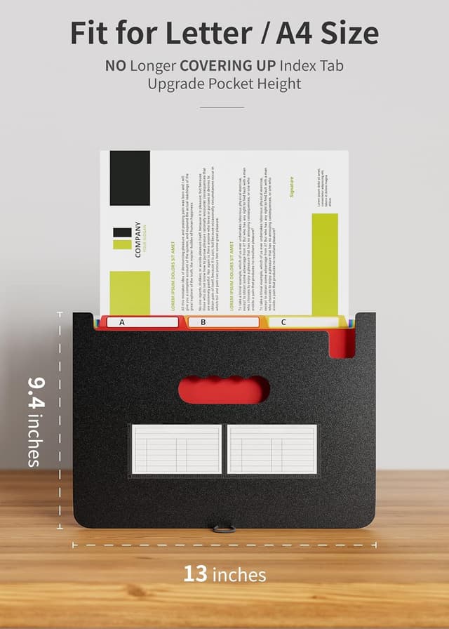 Detalle de Accordion file organiser 26 pockets for A4