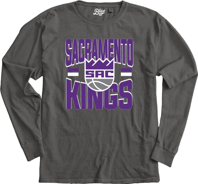 Detalle de Blue 84 Sacramento Kings Ringspun Long Sleeve T-Shirt (Officially Licensed)