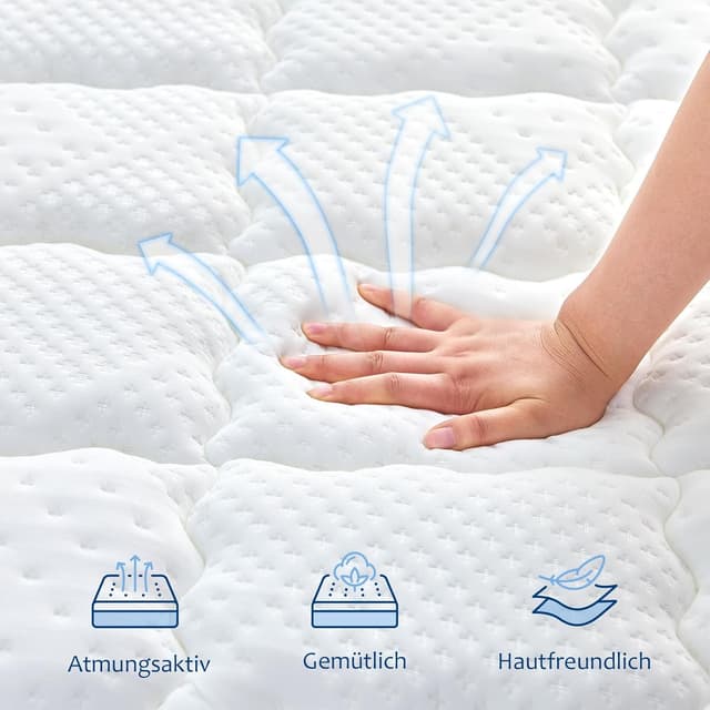 Detalle 2 de slily Matratze 90x200 cm H3 (25 cm) mit 7-Zonen-Taschenfederkern & Öko-Tex-Zertifizierung