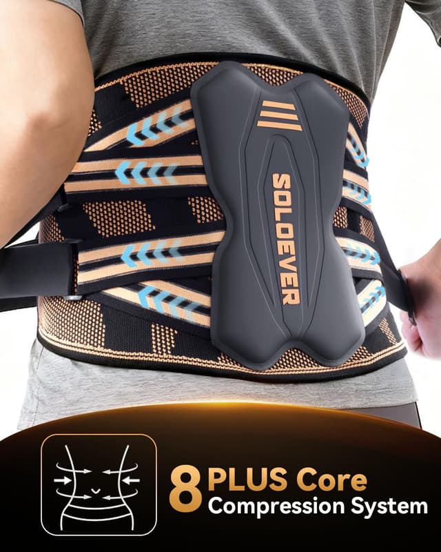 Detalle 2 de SOLOEVER Copper-Infused Back Brace for Lower Back Pain Relief