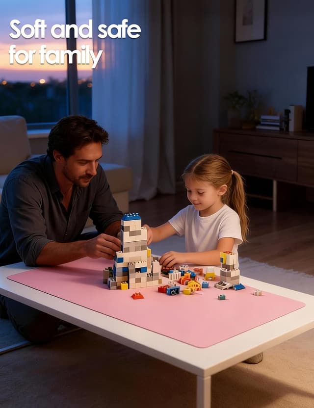 Thumbnail 6 de YSAGi Leather Desk Protector & Large Mouse Mat (Light Pink, 35.4" x 17")