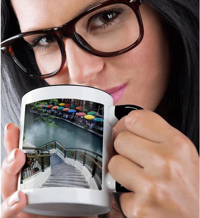 Detalle de 3dRose Adam Jones River Walk & San Antonio River 11oz Two-Tone Black Mug (US44 AJE0039)