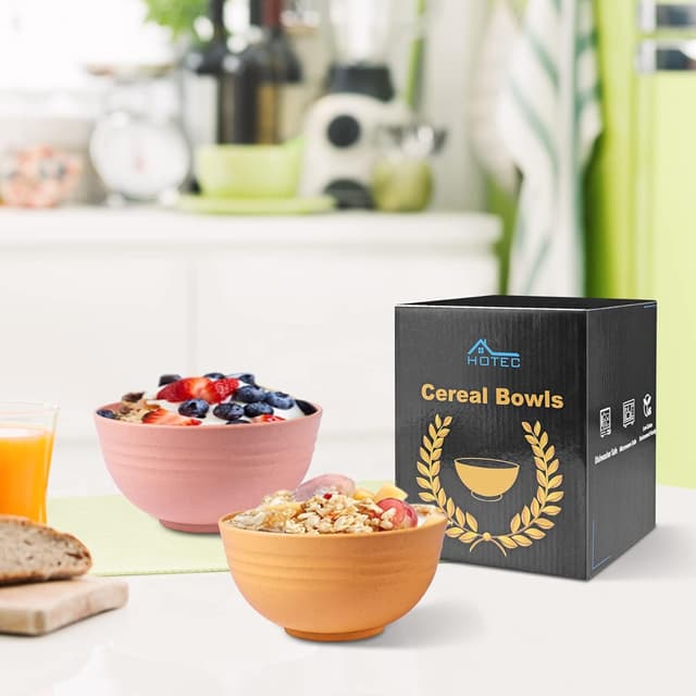 Thumbnail 6 de HOTEC Wheat Straw Cereal Bowls 26 oz 🍽