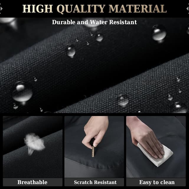 Detalle de Coverado Canvas Car Seat Covers for Front Seats (Universal, 2-Pack) – Driver Seat Protectors for Kids & Dogs