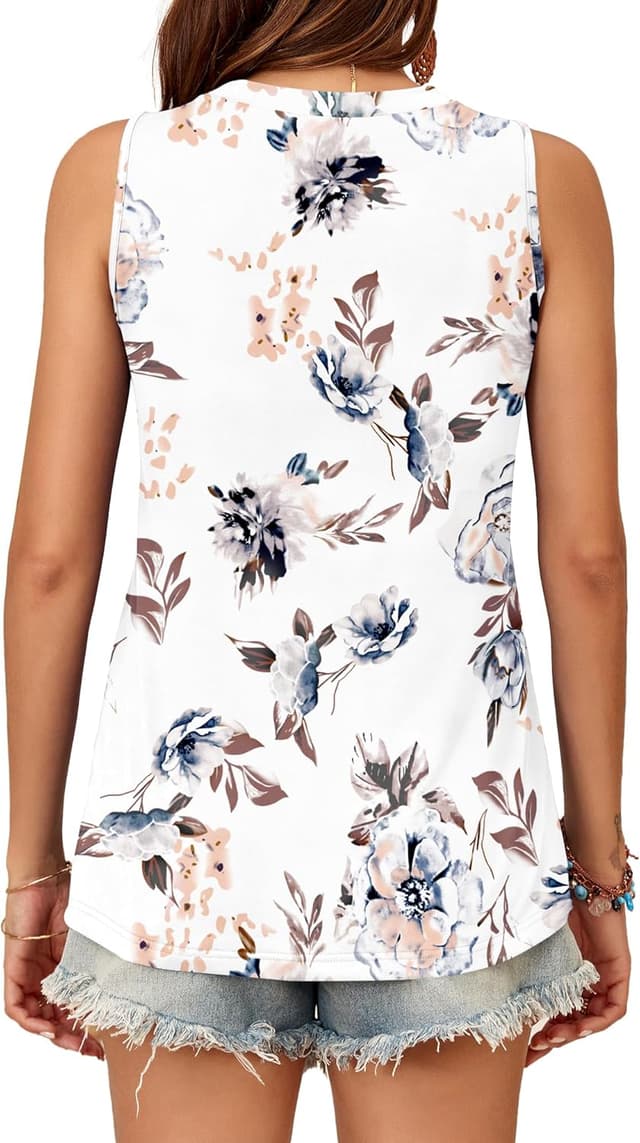 Thumbnail 4 de WNEEDU Damen Tank Top Ärmellos Rundhals Basic