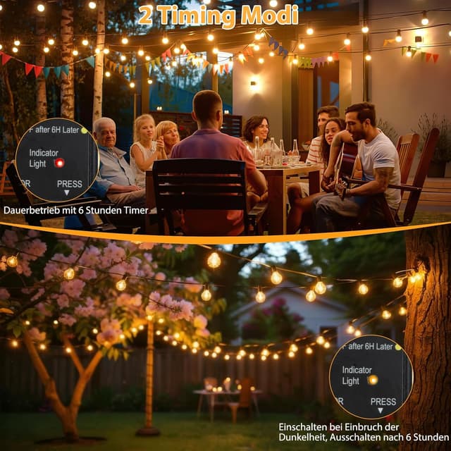 Detalle 2 de QIHANS LED-Lichterkette für Außen 30 m