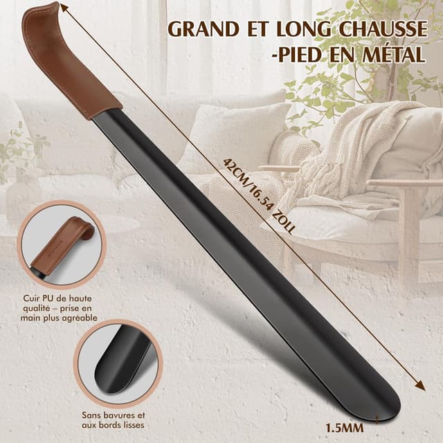 Detalle 1 de ZOMAKE chausse-pied long métal 42 cm