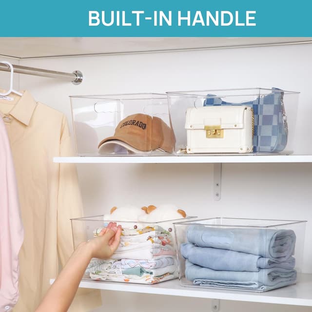 Thumbnail 3 de Vtopmart 4 Pack Clear Storage Bins 6.9in