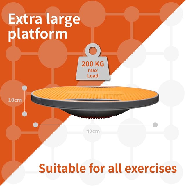 Detalle 2 de DH FitLife Balance Board (Wobble Board with Handles) – Extra Large Ø42cm, up to 200 KG
