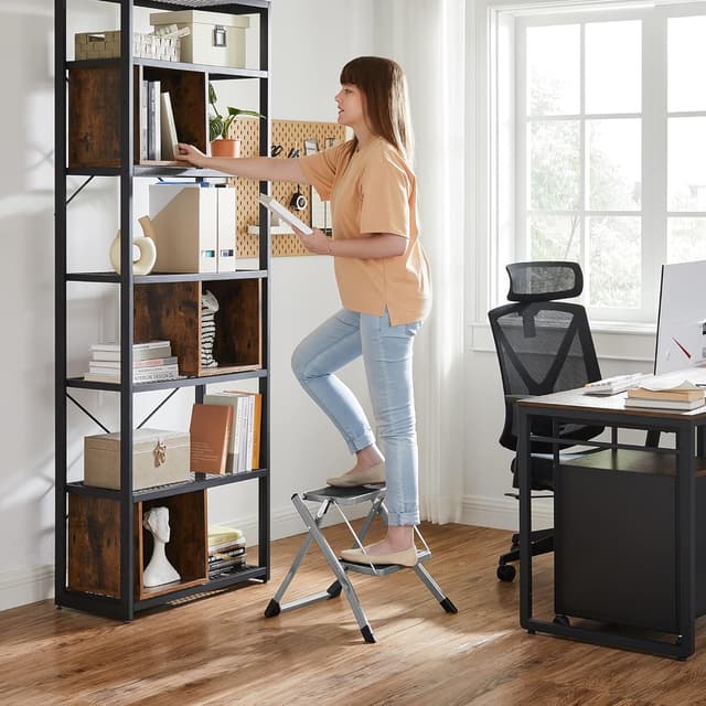 Detalle de SONGMICS Trittleiter GSL002GY01 mit 2 Stufen