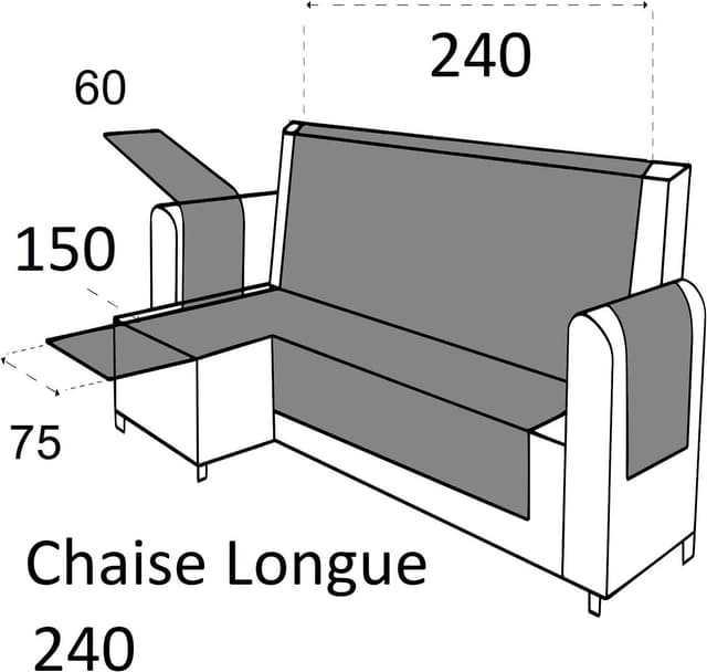 Detalle 2 de textil-home Funda Sofá Malu Chaise Longue 🛋️ Marrón 240cm