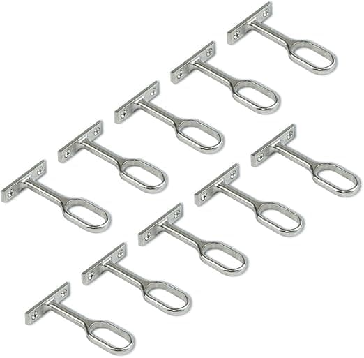 Detalle de Emuca Set de 10 Soportes Centrales para Barra Oval Niquelado 🛠