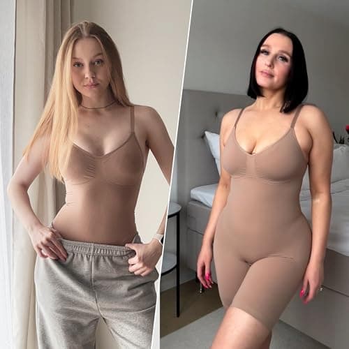 Detalle de SHAPERX SAHPERX Body reductor mujer invisible con control de abdomen y almoadillas extraíbles (Sienna, S/M)