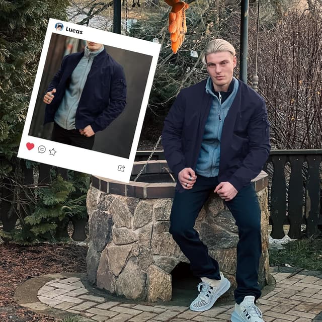 Detalle de Rdruko Herren Bomberjacke Blouson- & Übergangsjacke – leichte Fliegerjacke für Freizeit und Outdoor