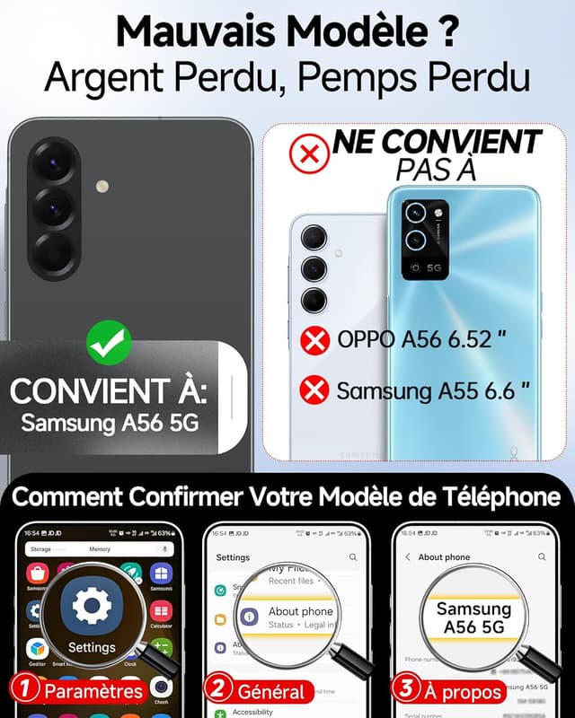 Detalle 2 de Coque Samsung Galaxy A56 5G anti-traces, 2 verres