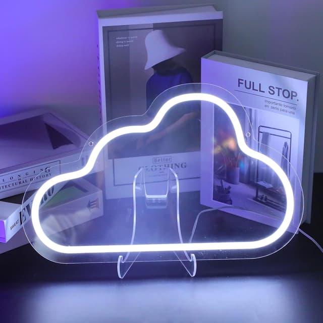 Detalle 2 de DWOOKE Wolken-LED-Neonlicht Tafel für Notizen