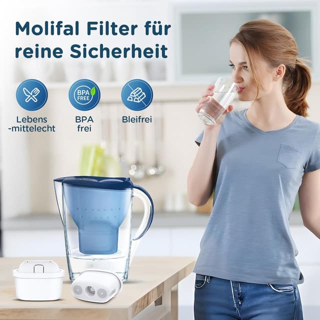 Thumbnail 6 de Molifal Wasserfilter-Kartusche Ersatz kompatibel mit BRITA MAXTRA/Maxtra+/Maxtra Plus, Style, Marella, Elemaris (12)