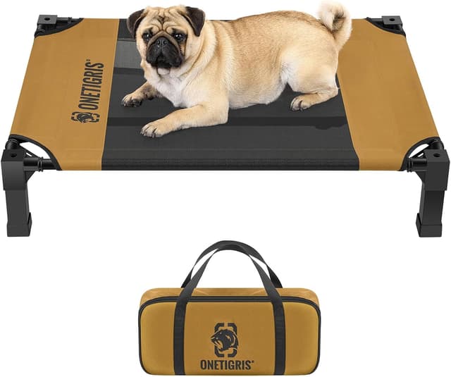 Detalle de OneTigris lit surélevé pour chien 89 x 63 cm, hauteur 19 cm (marron)