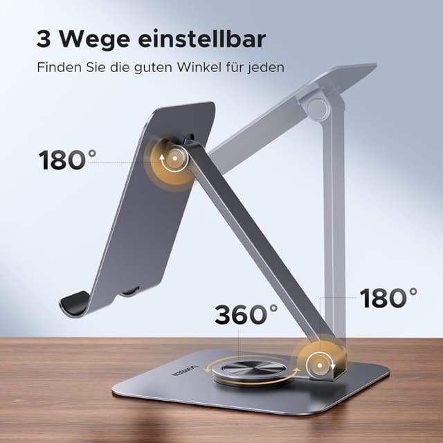 Detalle de UGREEN Tablet Ständer 360° drehbar – verstellbare Tischhalterung für Tablets & Smartphones von 4,7 bis 12,9 Zoll