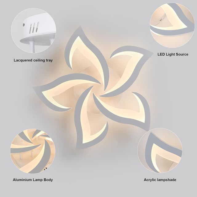 Detalle de Comely Plafonnier LED dimmable 40W, 4700 lm (Ø 60 cm) blanc 3000K–6500K avec télécommande/APP