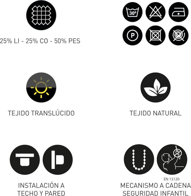 Thumbnail 4 de Easydeco Estor Plegable Lino Crudo 120x175 cm 🪟