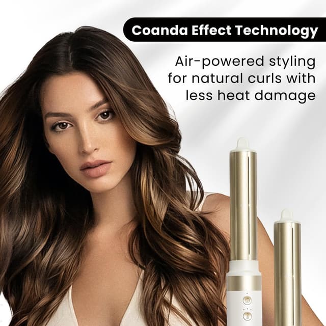 Detalle de GLAMUP 6 in 1 Multi Hair Styler with Coanda Tech AutoWrap & Hair Dryer Brush (Gift Set)