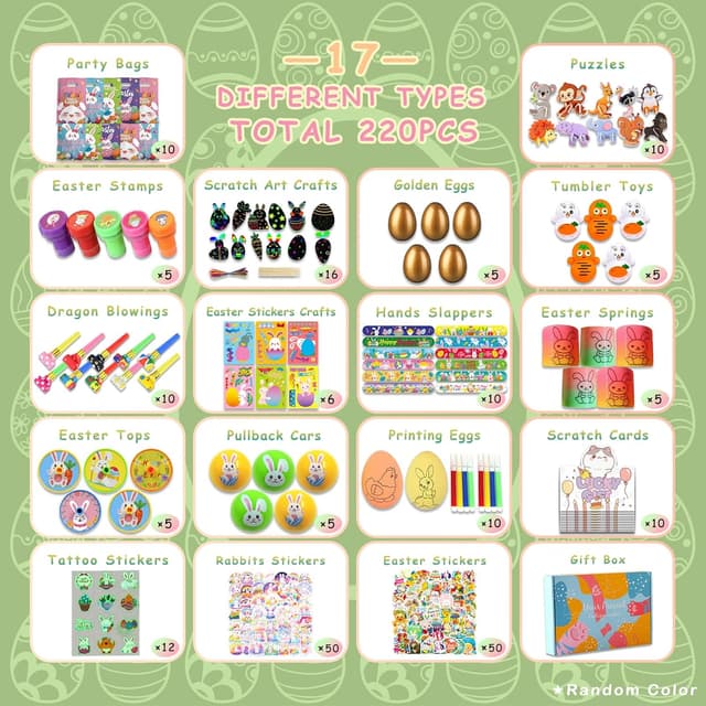 Detalle de Wiskowee Easter Party Bag Fillers 220pcs