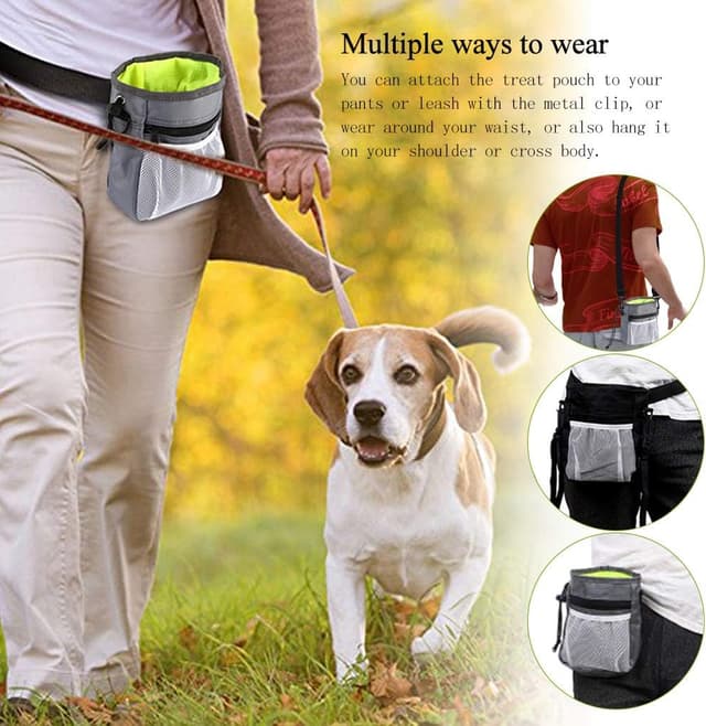 Detalle 2 de Andiker Dog Treat Pouch all-in-1 training bag with clicker and biodegradable waste bags (black)