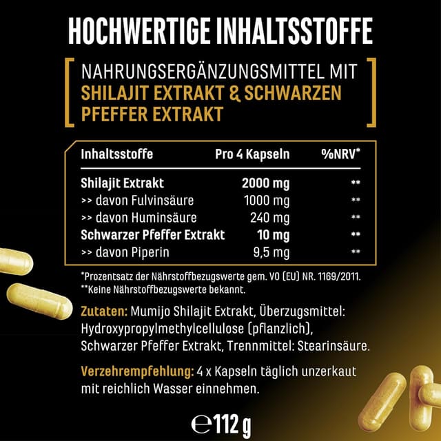 Detalle 2 de Mumijo Shilajit Max 2000 mg Tagesdosis