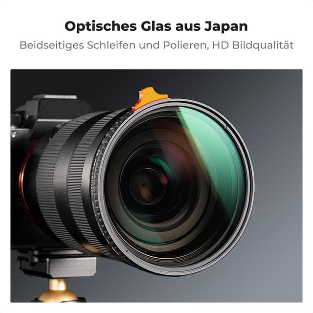 Detalle de K&F CONCEPT Nano X-Serie Variabler ND-Filter ND3–ND1000 (49 mm) – 1,5 bis 10 Blendenstufen