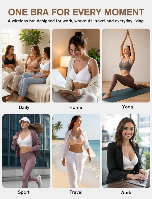 Thumbnail 6 de EIISSION Damen Push-up-BH ohne Bügel mit Soft-Polsterung (Nahtlos) – Komfort-Vollschalen Bustier