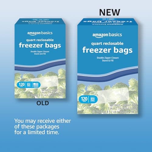Thumbnail 1 de Amazon Basics 1-qt freezer bags, 120 pcs