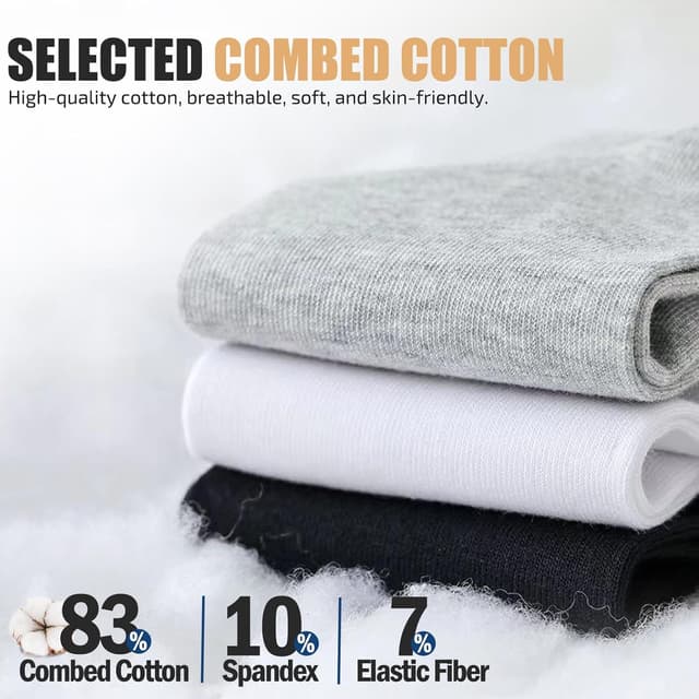 Detalle 2 de Wamicu Herren Socken Schwarz 5er Pack Dünne Baumwollsocken