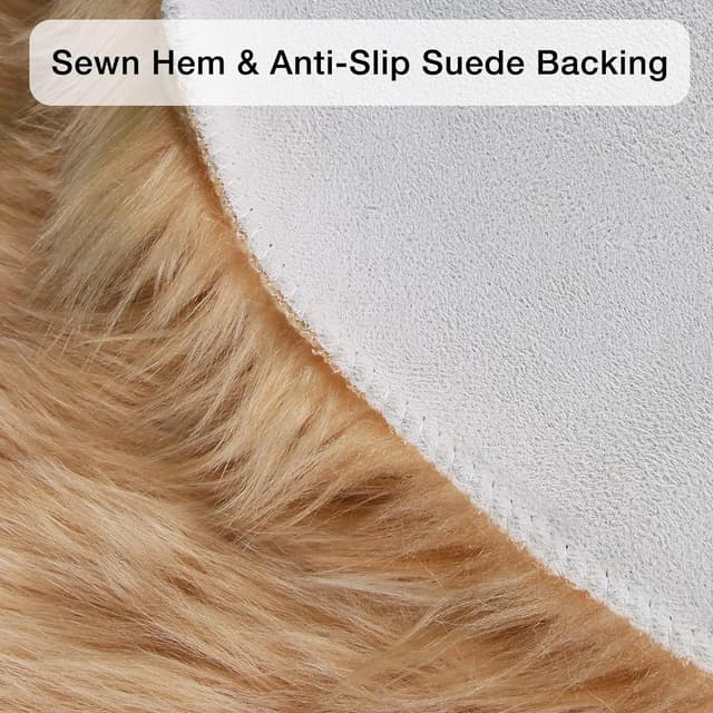 Detalle 2 de JXLOULAN Faux Lammfell Teppich 160x230 cm