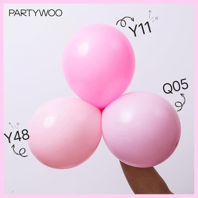Detalle de PartyWoo Baby Pink Balloons 152-Piece Pastel Light Pink Latex Balloon Arch Kit (18, 12, 10, 5 inch)
