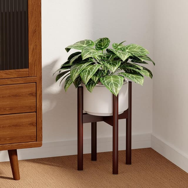 Detalle de Bamworld portavasi in bambù per interno ed esterno, portapiante da balcone regolabile (vaso non incluso)