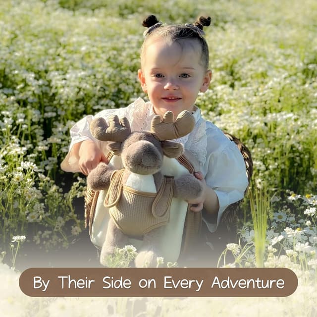 Detalle de Moonkie Toddler Backpack (Reindeer Buddy) for Girls & Boys Aged 1–3