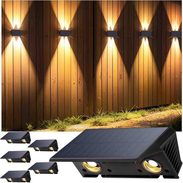 Detalle de IIRARA Solar Fence Lights 6-Pack
