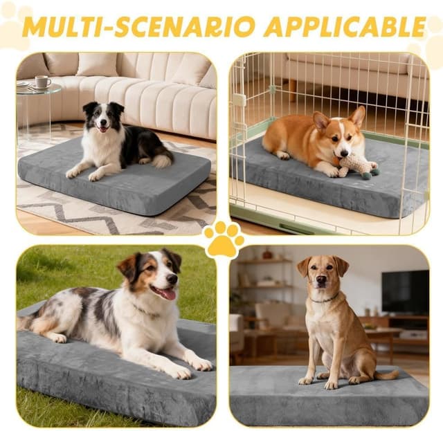 Thumbnail 6 de DUJUIKE housse 100% imperméable de remplacement pour lit de chien (velours) – taille S, gris