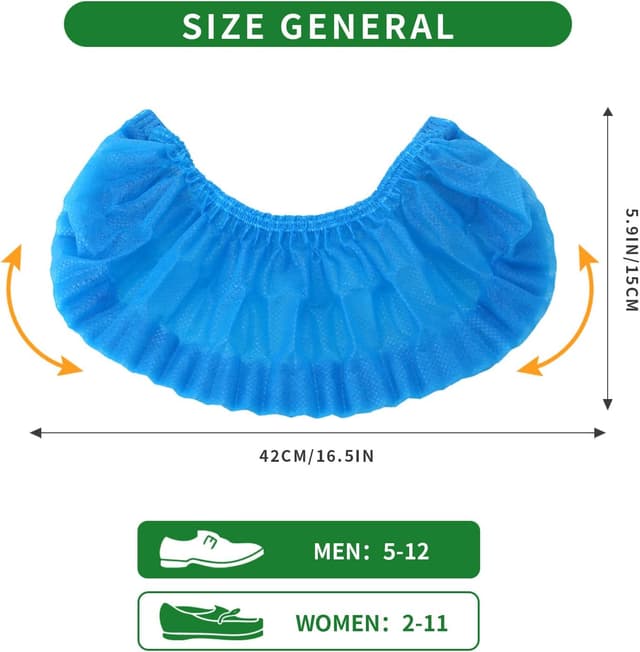 Detalle 2 de PUPILLEMON Non-Woven Disposable Shoe Covers (50/100/200 Pack) for Indoors, Breathable Anti-Slip