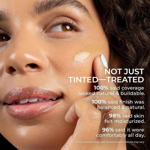 Detalle de PÜR Minerals Tinted Sunscreen for Face (4-in-1 Skin Tint) SPF 50 — mineral tinted facial moisturizer + primer